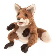 Folkmanis Crafty Fox Hand Puppet Red Orange White Black Stuffed Animal 3yrs+ NEW
