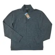 NWT Member's Mark Men's Classic Fit Stretch Quarter Zip Pullover Blue Cove XL