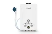 MAXKON 10 in 1 550L/Hr Portable Outdoor Gas LPG Instant Shower Water Heater - White