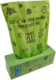 My Eco Pet Dog Cat litter compostable waste bags 200 ct roll with box dispenser
