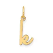 14KY Lower case Letter K Initial Charm Bracelet Necklace