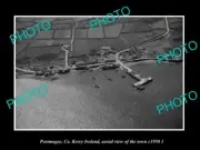 OLD POSTCARD SIZE PHOTO PORTMAGEE KERRY IRELAND, AERIAL VIEW OF TOWN c1950 2