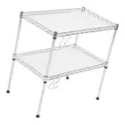 Countertop Microwave Stand Storage Rack Adjustable Double Layer Kitchen Shelf