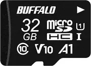 Buffalo MicroSD, 32GB, 100MB/s UHS-1, U1, MicroSDHC (Compatible with Nintendo Switch), V10, A1, IPX7, Full HD, RMSD-032U11HA/N