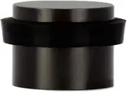 EVI | Adhesive Doorstop | 28x20mm | Natural Silicone Black Rubber | Black Lacquered Stainless Steel Finish | Great Adherence | 100% Functional | Mod I-163