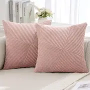 Boho Decorative Throw Pillow Covers Pack of 2 16x16 16" x 16" (Pack of 2) Pink