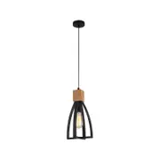 CLA Lighting FARO Wood Convex Cone Pendant Light - Black