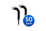 UniFi Patch Cable 50-Pack 0.1m Black Both End Bendable to 90 Degree RJ45 Ethernet Cable Cat6 Ultra-Thin 3mm Diameter U-Cable-Patch-RJ45 x 50