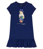 [Polo Ralph Lauren Kids] Polo Ralph Lauren Kids Polo Bear cotton jersey dress Y 1,5-2 blue