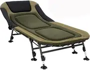 JSEIAJB Folding Camping Cot with Mattress for Adults Carry Bag 180° Adjustable Reclining Outdoor Lounger