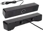 3.5mm Wired External Laptop Speakers Computer Speakers USB Powered Soundbar Volume Control for Desktop PC Laptop Tablet