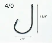 PACK OF 25 Size 4/0 TACKLEWORKS Circle Non-Offset Inline Fishing Hooks 7381
