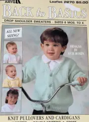 Leisure Arts Back To Basics Leaflet 2270 Sweater Pattern Toddler Evie Rosen Kids
