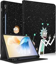 Trendy Fun for Samsung Galaxy Tab S9 Case 11 inch/ S9 Fe 5G 10.9 inch 2023 Cute Cartoon Kawaii Smart Covers for Boys Girls Kids Teens Cool Funny Pattern Design Stand Folio for Galaxy Tab S9/S9fe, Rik