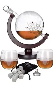 Atterstone Globe Whiskey Decanter Set