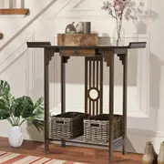 COMFEYA Elegant Wood Entryway Console Table with Drawer and Shelf