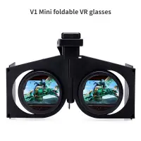 在飛比找蝦皮購物優惠-Kbyv1黑色可折疊便攜vr眼鏡迷你3d虛擬現實box全景v