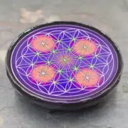 HSFY: Orgonite® Charging Platform Plate with Flower of Life Grid