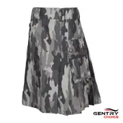 Scottish Utility Kilt Camouflage Army Grey Men Highlanders Modern Kilt Costumes