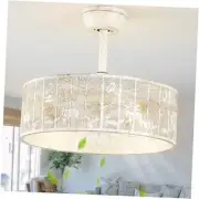 20" Boho Ceiling Fan With Light and Remote, Caged Fandelier Ceiling Fans with