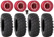Fuel Rincon Bdlk 15" Wheels Red 30" XTR370 Tires Polaris RZR XP 1000 / PRO XP