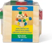 Melissa & Doug Wooden Toy - Wooden Shape Sorting Cube