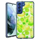 For Samsung Galaxy S20 S21 S23 S24 FE 5g TPU Case+Glass(Watercolor Lemons)