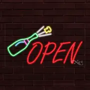 BRAND NEW "OPEN" w/LOGO 33x18x1 INCH LED FLEX WINDOW/WALL INDOOR SIGN 30687