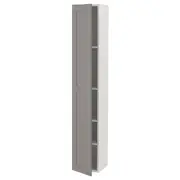 ENHET hi cb w 4 shlvs/door, white/grey frame, 30x32x180 cm