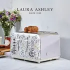 Laura Ashley 4 Slice Toaster Stainless Steel Defrost,Reheat -Wild Meadow