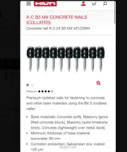 1000 HILTI CONCRETE NAILS (COLLATED) Concrete nail X-C 24 B3 MX #2123994