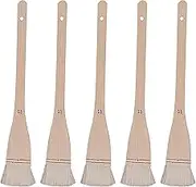 KEILEOHO 10 PCS 1.5 Inch Flat Hake Brushes, Creative and Professional Hake Brush for Watercolor, Soft and White Hake Brush Set with Handle for Watercolor Wash Pottery Painting