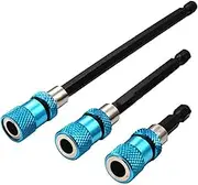 YUENTOEN 3 Pcs 1/4 Inch Hex Shank Magnetic Drill Socket, Extension Bar Screwdriver Bit Holder Extension Chuck Adapter Set for Impact Driver Bits Screws Nuts, Length 60,100,150mm