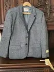Alison Roberts NWT Vintage Wool Lined Gray Navy Tweed Blazer Jacket 13/14