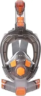 LAPOOH Snorkel Full Face Cover with Foldable Dry Snorkel Tube Anti-Fog Anti-Leak Snorkeling Face Cover with Camera Mount Storage Bag