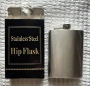 8/8 oz Liquor Stainless Steel Pocket Hip Flask Alcohol Screw Cap Flagon New Box