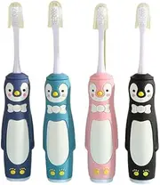 Electric Toothbrush for Children, Sonic Toothbrush, Ultrasonic with 2 Replacement Brushes, Timer, Timer, Gentle Bristles, Children's Toothbrush (Black, 16 x 5 x 2.5 cm)