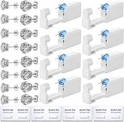 [Novopiercing] 24 Pcs Ear Piercing Kit Disposable Ear Piercing Gun Kit with 8 Pcs Self Piercing Gun and 8 Pcs Earrings Stud 8 Pcs Cleaning Pads, 4mm