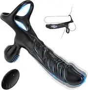 Anal Dildo Vibrator Sex Toys for Men Strap On Vibrating Butt Plug with 7 Vibration Modes, Male Cock Ring APP Control Vibrator Clitoral Adult Sex Toys for Couple Women Pleasure (Remote control)