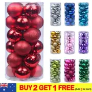 24Pcs Christmas Tree Baubles Xmas Balls Decorations Hanging Home Party Ornaments