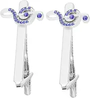 [BESPORTBLE] Tie Clips Music Note Tie Necktie Tie Black Lapel Bar Pinch Clips Men Tie Classic Tie Clip Wedding Silver Ties Bars Suit Men's Shirts Tie Clip for Men Alloy Blue