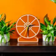 Citrus Delight Retro Clock Orange Slice Decor 70s Style Silent Desk Clock MCM