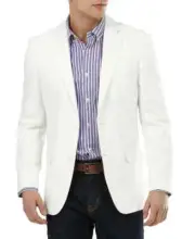 $295 Tommy Hilfiger Men's White Weave Pattern Slim Fit Blazer 40L yap1323a