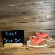 New NWT Little Kids Reef Ahi Coral Floral Thong Sandals Flip Flops Size 5 C