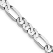20 Inch 14K White Gold 5.5mm Flat Figaro Chain