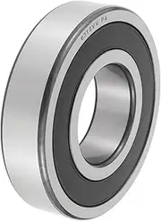 X AUTOHAUX 6312VV Deep Groove Ball Bearings 60x130x31mm P4 Double Rubber Seal Lubricated Bearings 1 Pcs Car Scooter Skateboard Wheel Universal Silver Tone,Black