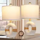 Boho Rattan Table Lamps for Bedroom Nightstand 18 Farmhouse Bedside lamp Set ...