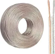 16/2AWG Transparent Cable 300V Tinned Copper and Pure Copper Parallel Transparent Electronic Sheathed Wire for Electrical Equipment, Outdoor LED Light Strings, Lighting Equipment(200ft)
