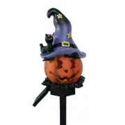 2 Pcs Halloween Solar Pumpkin Lights,Witch Hat Garden Ghost Pumpkin Stake Lamps for Garden Yard Lawn Decor