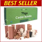 Eco-Friendly Cedar Block Bundle: Hangers, Balls & Rings for Fresh, Safe Storage
